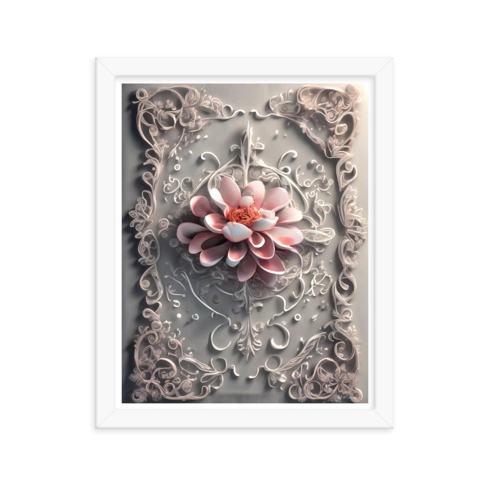 Ivory Flourish - Framed Matte Poster Home & Garden > Decor > Artwork > Posters, Prints, & Visual Artwork