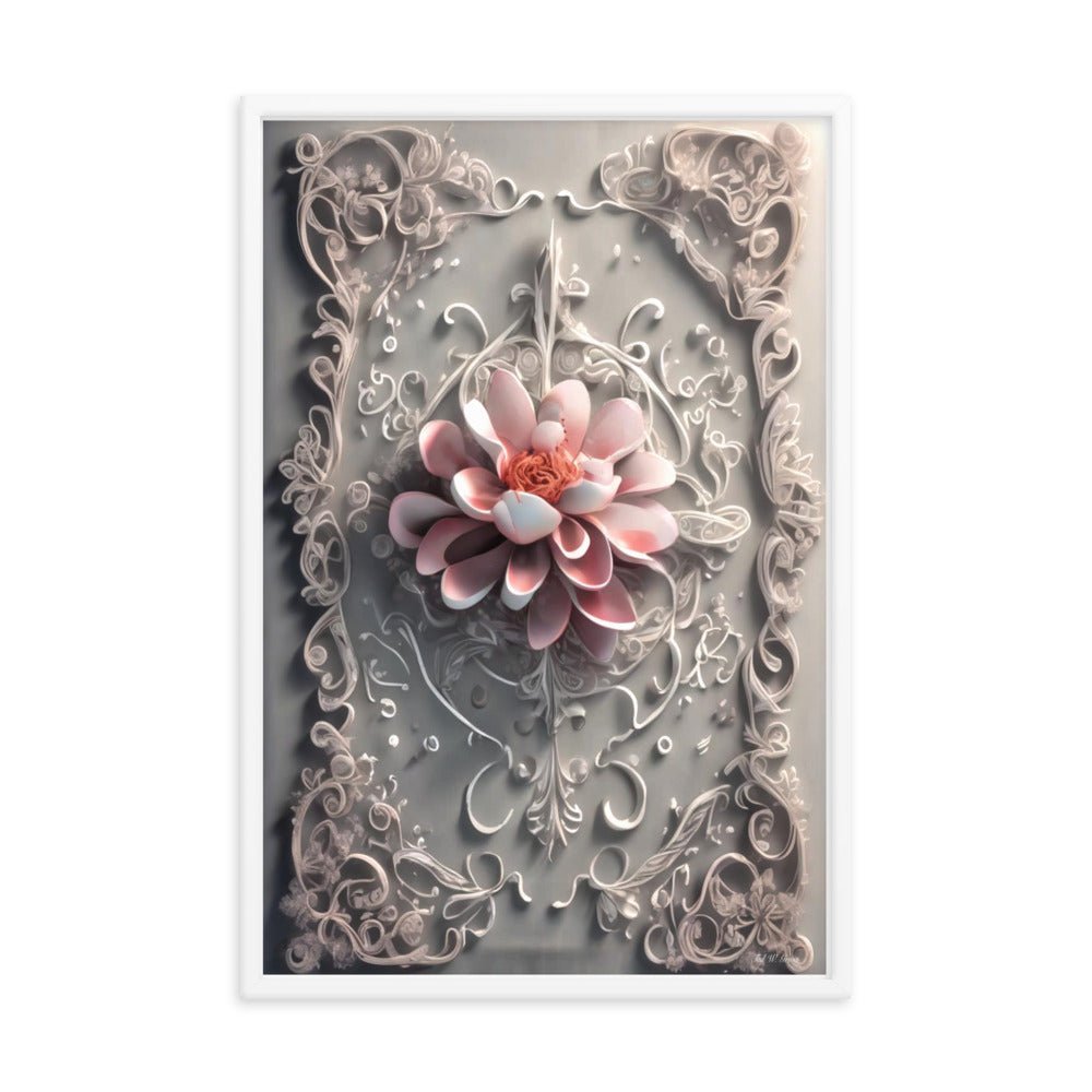 Ivory Flourish - Framed Matte Poster Home & Garden > Decor > Artwork > Posters, Prints, & Visual Artwork