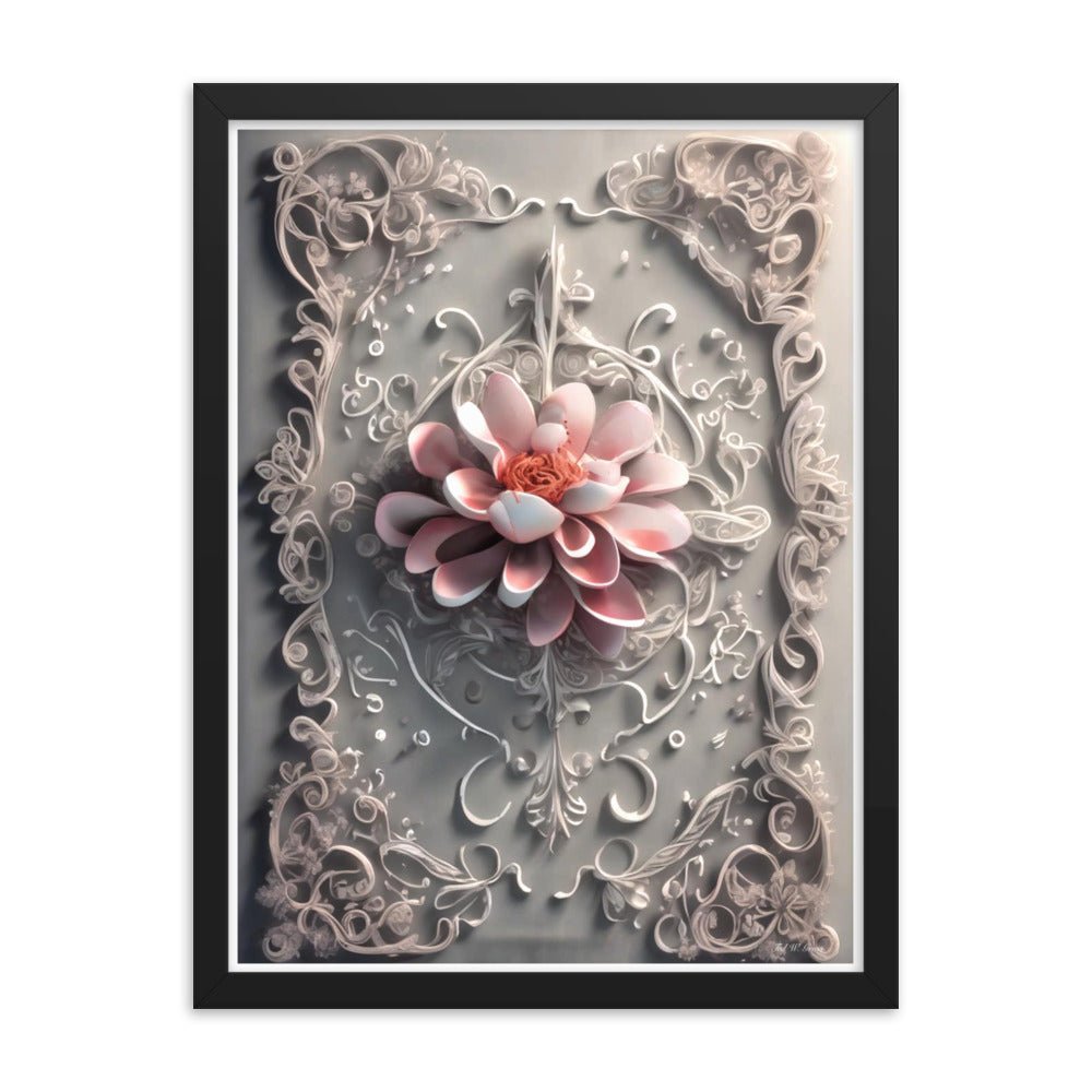 Ivory Flourish - Framed Matte Poster Home & Garden > Decor > Artwork > Posters, Prints, & Visual Artwork