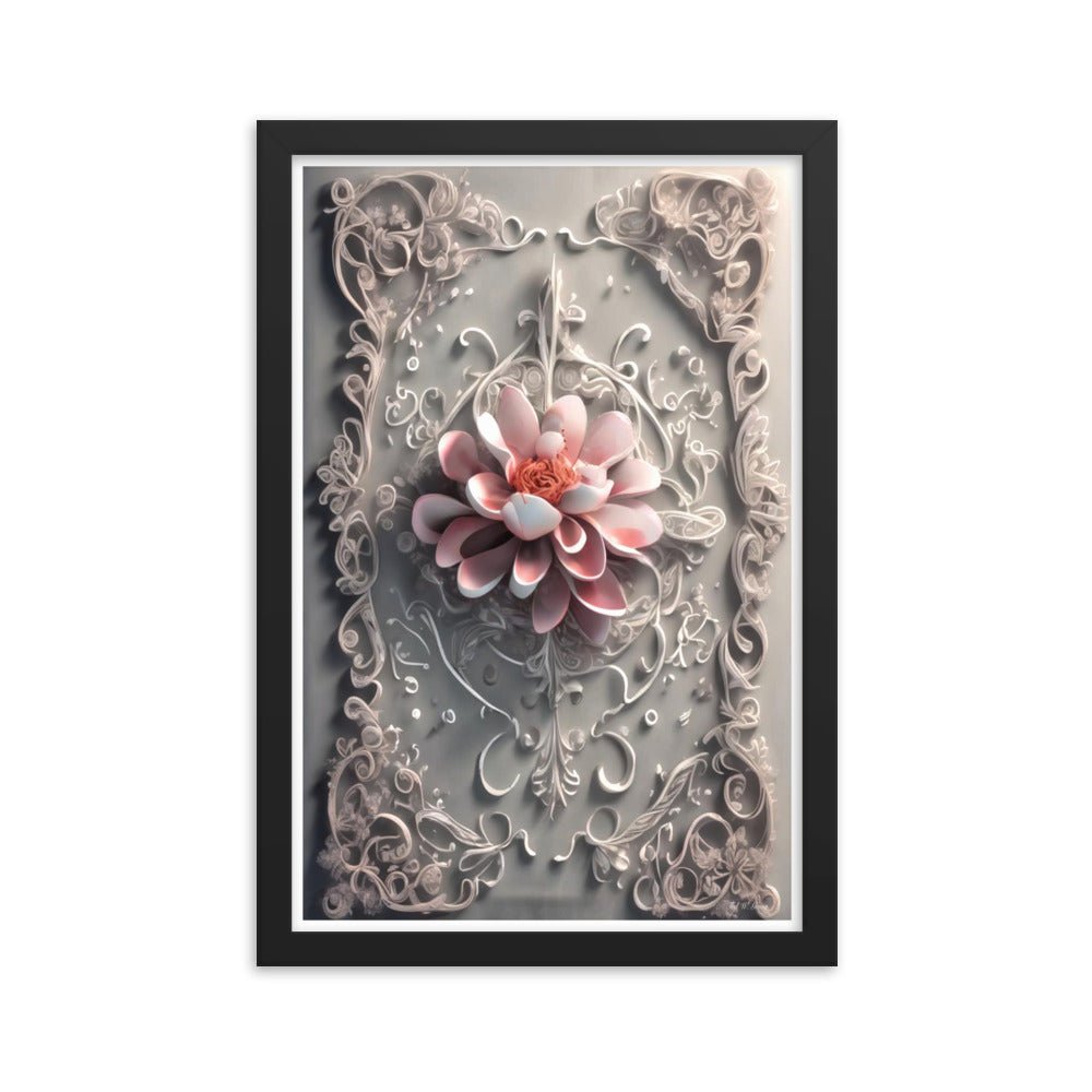 Ivory Flourish - Framed Matte Poster Home & Garden > Decor > Artwork > Posters, Prints, & Visual Artwork