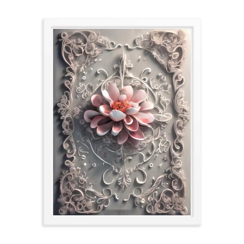 Ivory Flourish - Framed Matte Poster Home & Garden > Decor > Artwork > Posters, Prints, & Visual Artwork