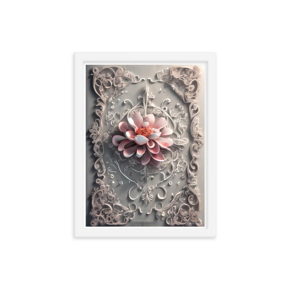 Ivory Flourish - Framed Matte Poster Home & Garden > Decor > Artwork > Posters, Prints, & Visual Artwork