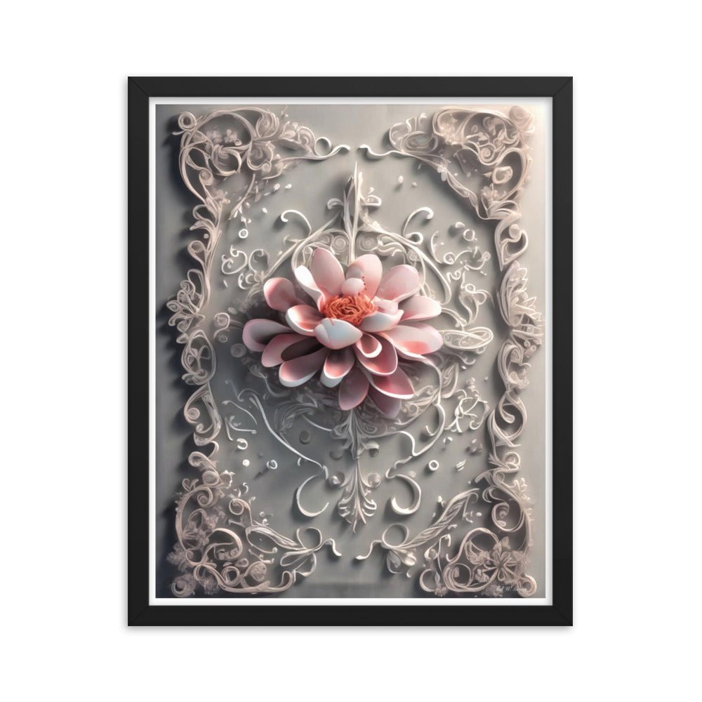 Ivory Flourish - Framed Matte Poster Home & Garden > Decor > Artwork > Posters, Prints, & Visual Artwork