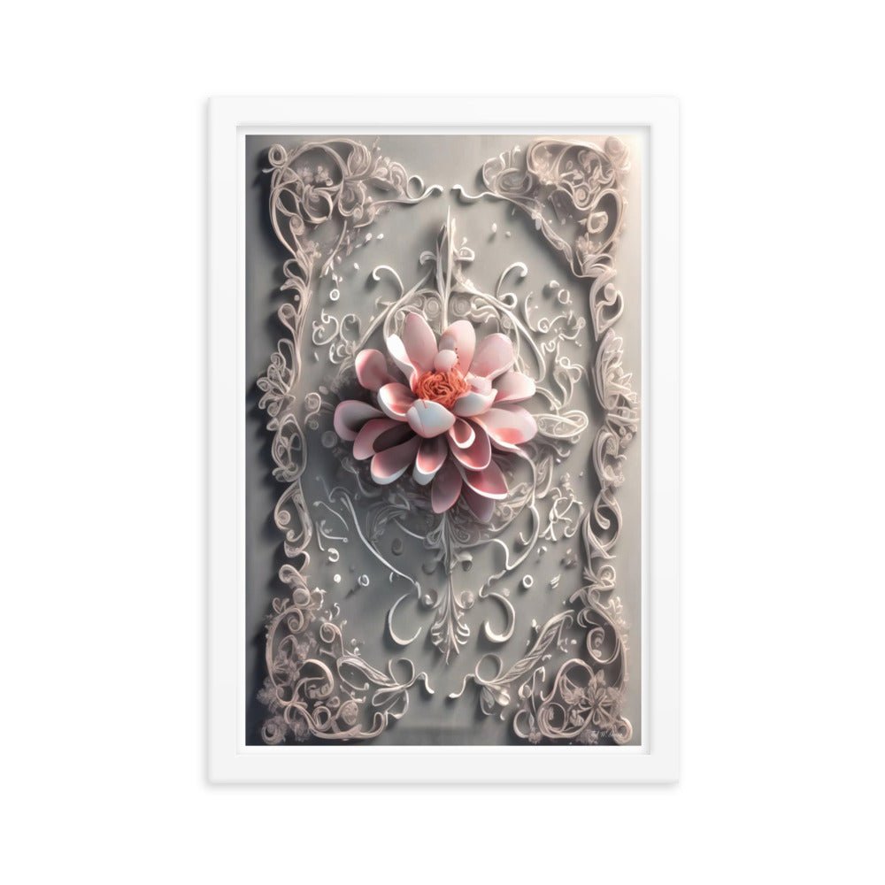 Ivory Flourish - Framed Matte Poster Home & Garden > Decor > Artwork > Posters, Prints, & Visual Artwork