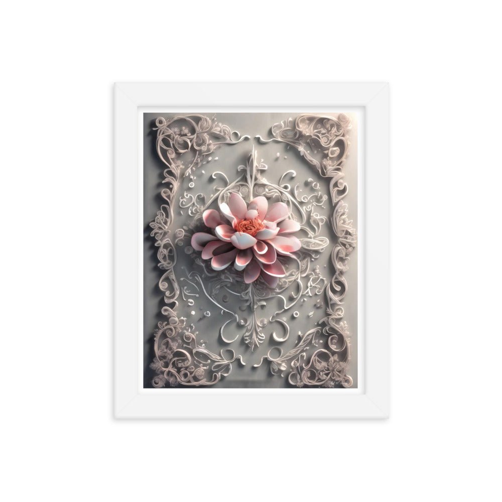 Ivory Flourish - Framed Matte Poster Home & Garden > Decor > Artwork > Posters, Prints, & Visual Artwork