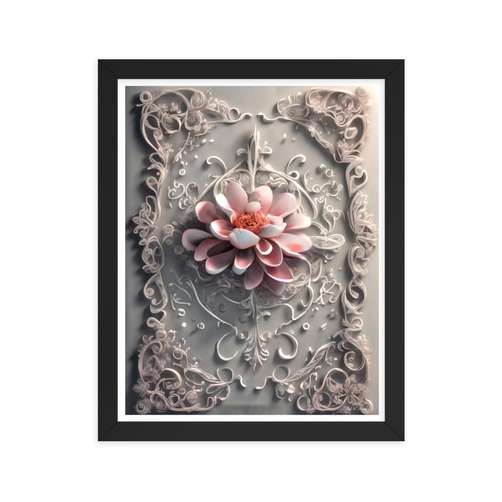 Ivory Flourish - Framed Matte Poster Home & Garden > Decor > Artwork > Posters, Prints, & Visual Artwork