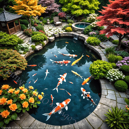 Koi Japanese Garden - Stock Photo Stock Photo->1:1