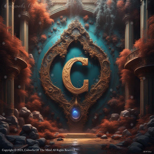 Letter C: English Alphabet – Set 1 3D Abandoned Autumnal Baroque beauty Captivating color Dreamlike enchanting Enigmatic Ethereal Harmonious Hidden Intricate magical Mysterious mystical ornate phantasmagoric regal surreal vibrant Art > Digital Art > Cobwebs Of The Mind > Abstract > Digital Compositions