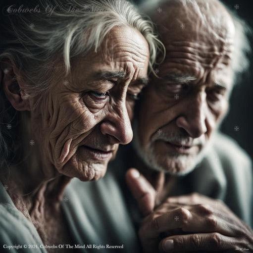 Love For 75 Years Never Dies #family #relationships couple death and dying elderly photo-realistic Digital Art