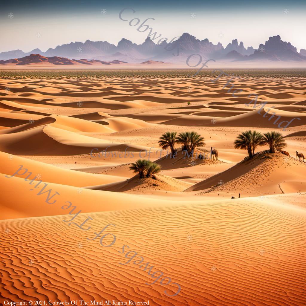 Majestic Saharan Desert Dunes - Stock Photo Stock Photo->1:1