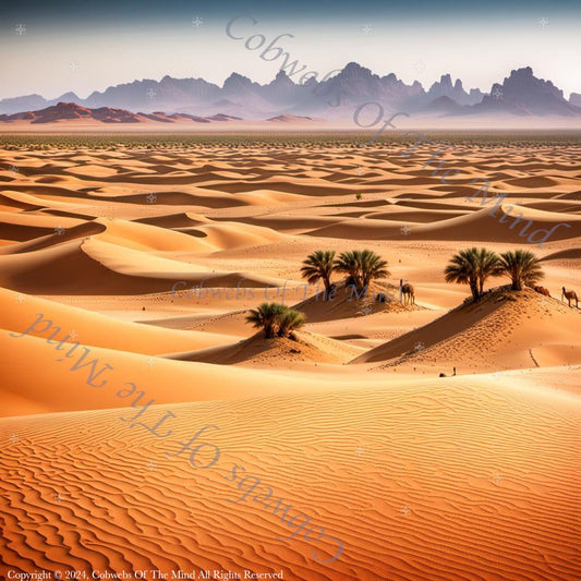 Majestic Saharan Desert Dunes - Stock Photo Stock Photo->1:1