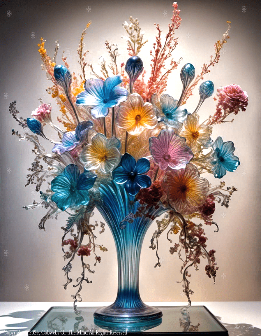 Mesmerizing Bloom Illusion - Floral & Filigree Digital Art Art > Digital Art > Cobwebs Of The Mind > Abstract > Digital Compositions