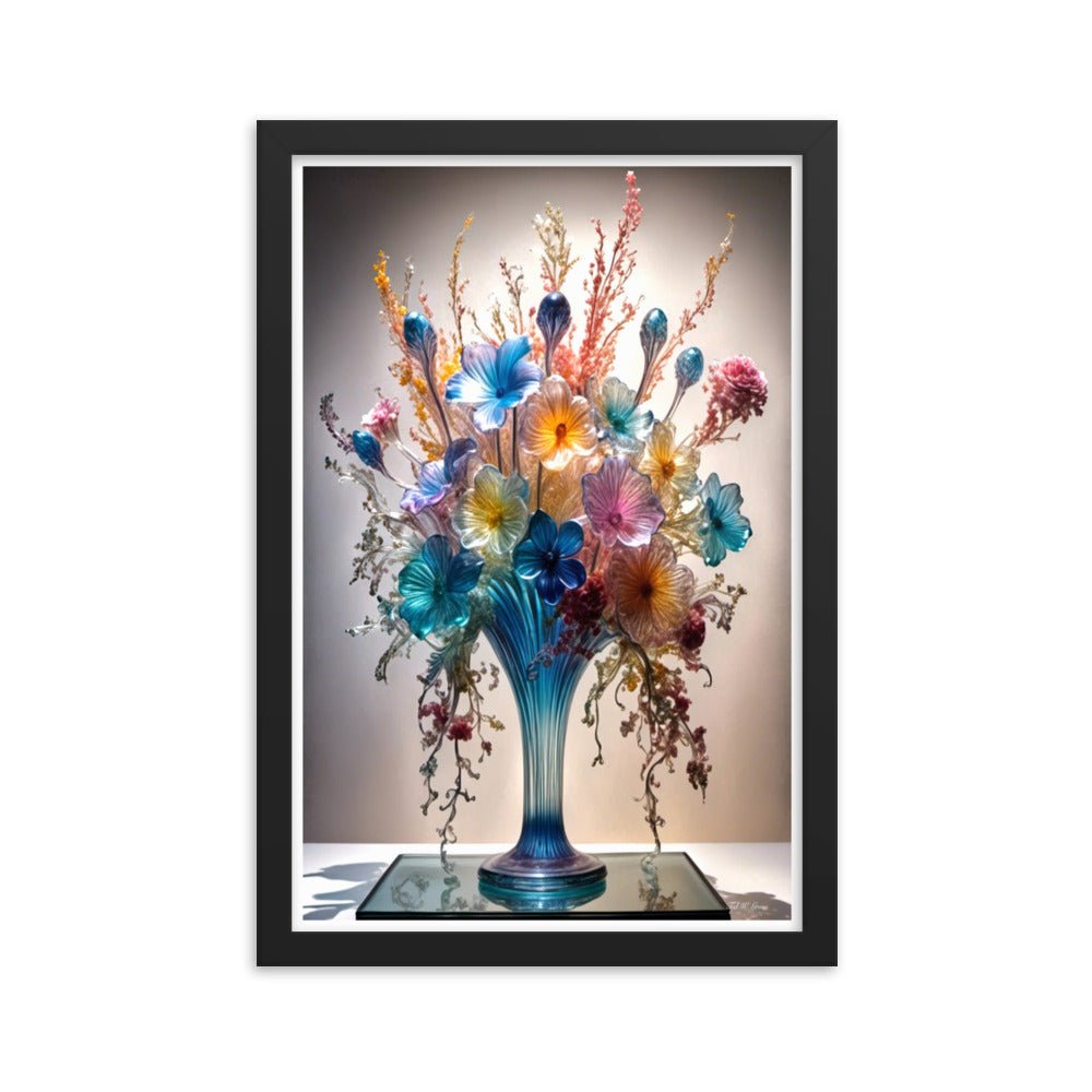 Mesmerizing Bloom Illusion - Framed Matte Poster beauty flowers petals printed frame posters vibrant Home & Garden > Decor > Artwork > Posters, Prints, & Visual Artwork Black 12*18