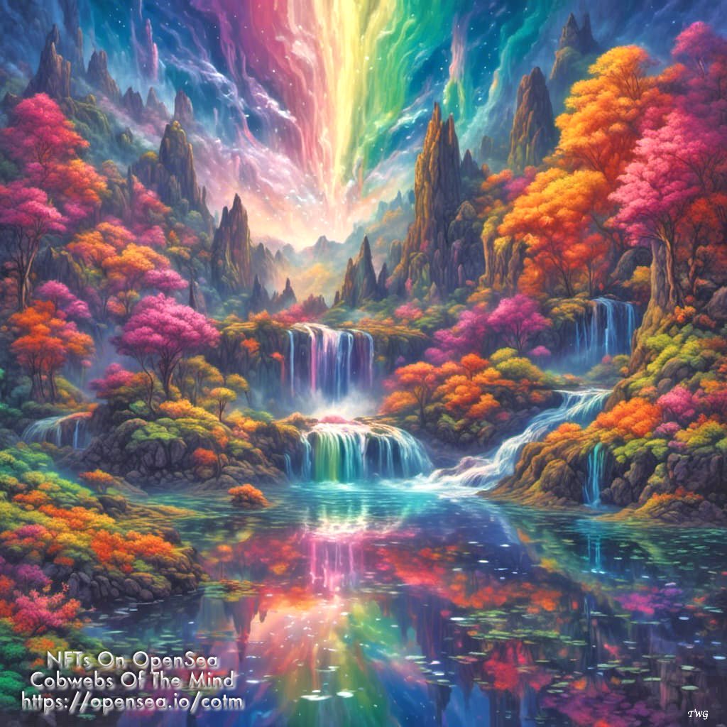 Mystic Mountain Oasis - OpenSea NFT Landscapes Legendary 1 - Drop - Cobwebs Of The Mind