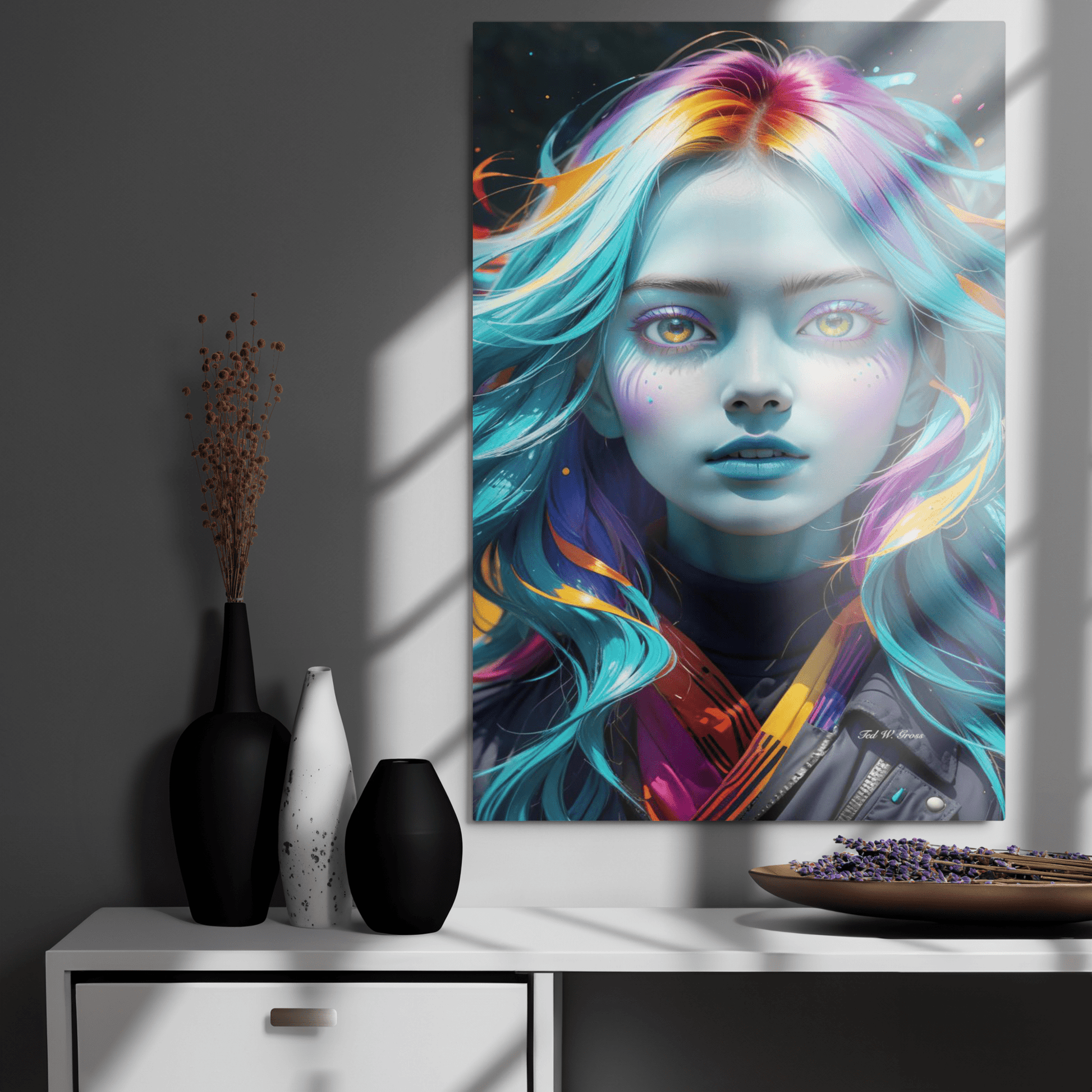 Mystical Rainbow Beauty - Metal Print Home & Garden > Decor > Artwork > Posters, Prints, & Visual Artwork