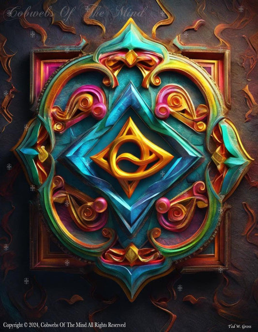Mystical Runes: Prismatic Prophecy - Digital Art cobwebsofthemind digital art Art > Digital Art > Cobwebs Of The Mind > Abstract > Digital Compositions