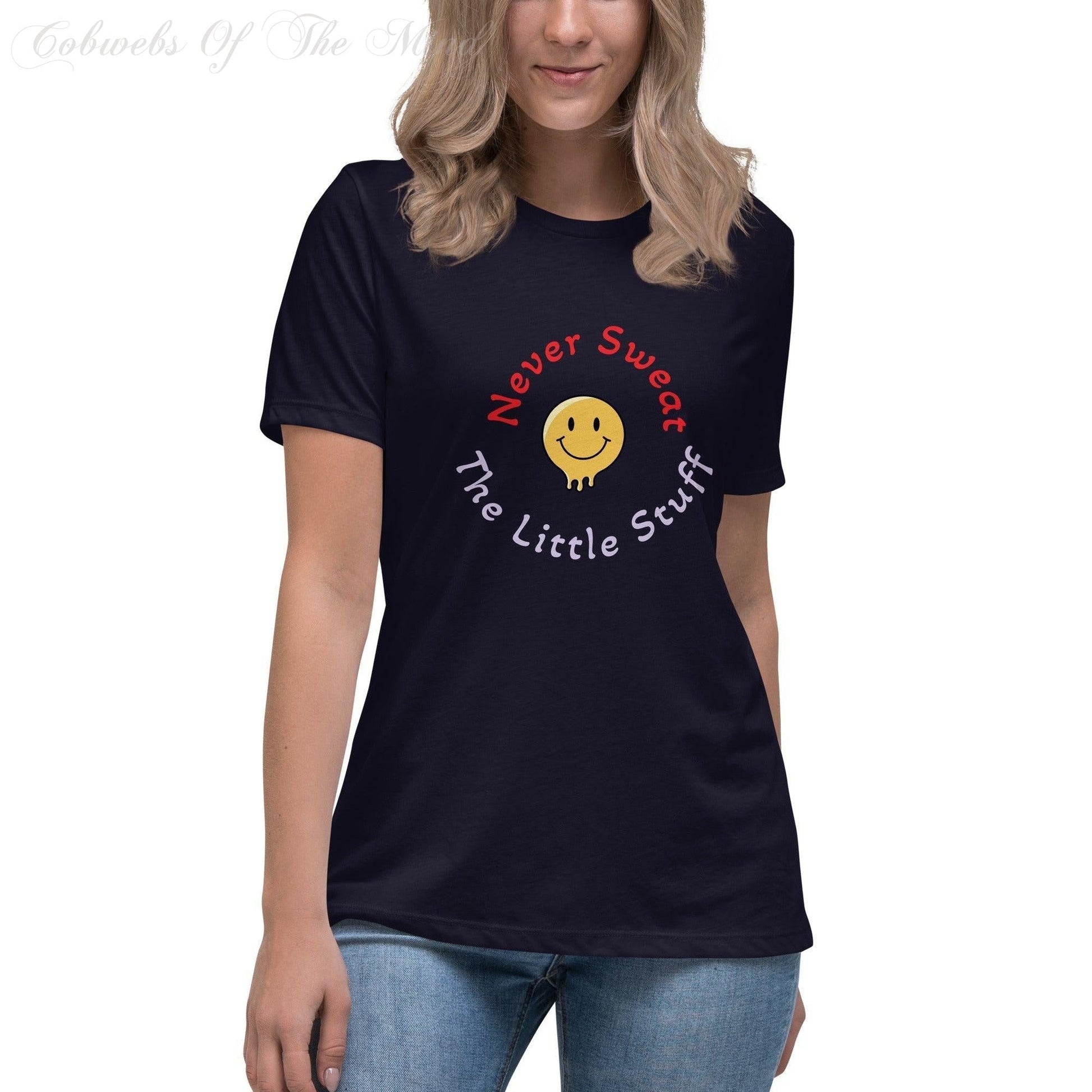 Never Sweat The Little Stuff - Women's Relaxed T-Shirt (Navy, Black, Dark Gray Heather) Shirts