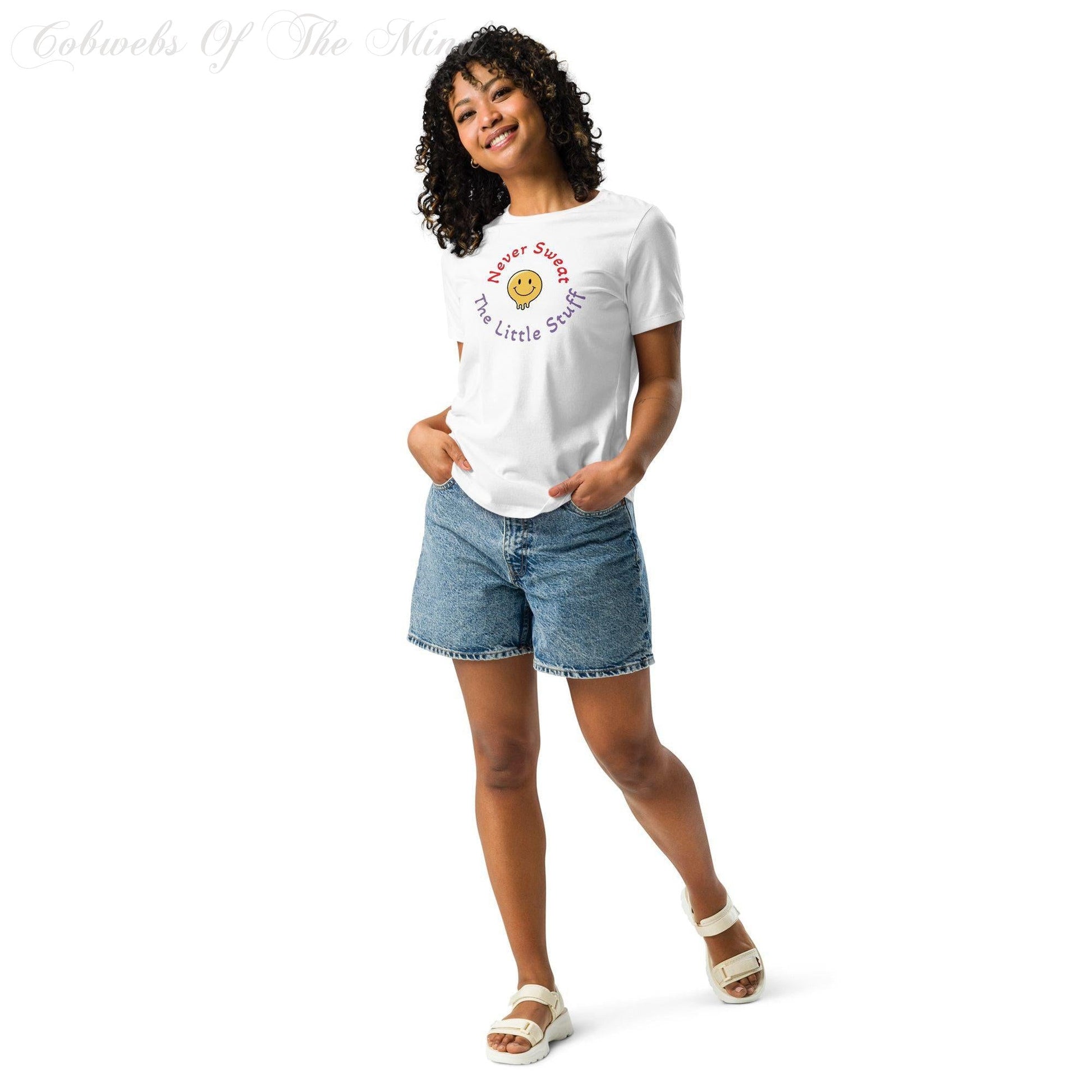 Never Sweat The Little Stuff - Women's Relaxed T-Shirt (White) Shirts