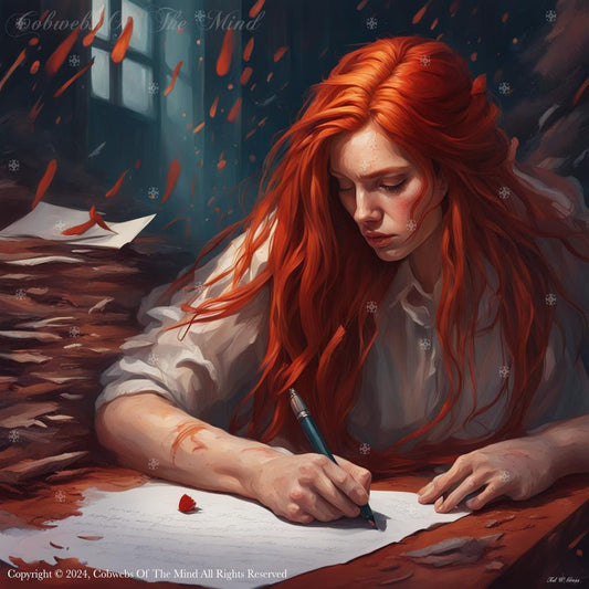 Obsessive Writing In Red Digital Art