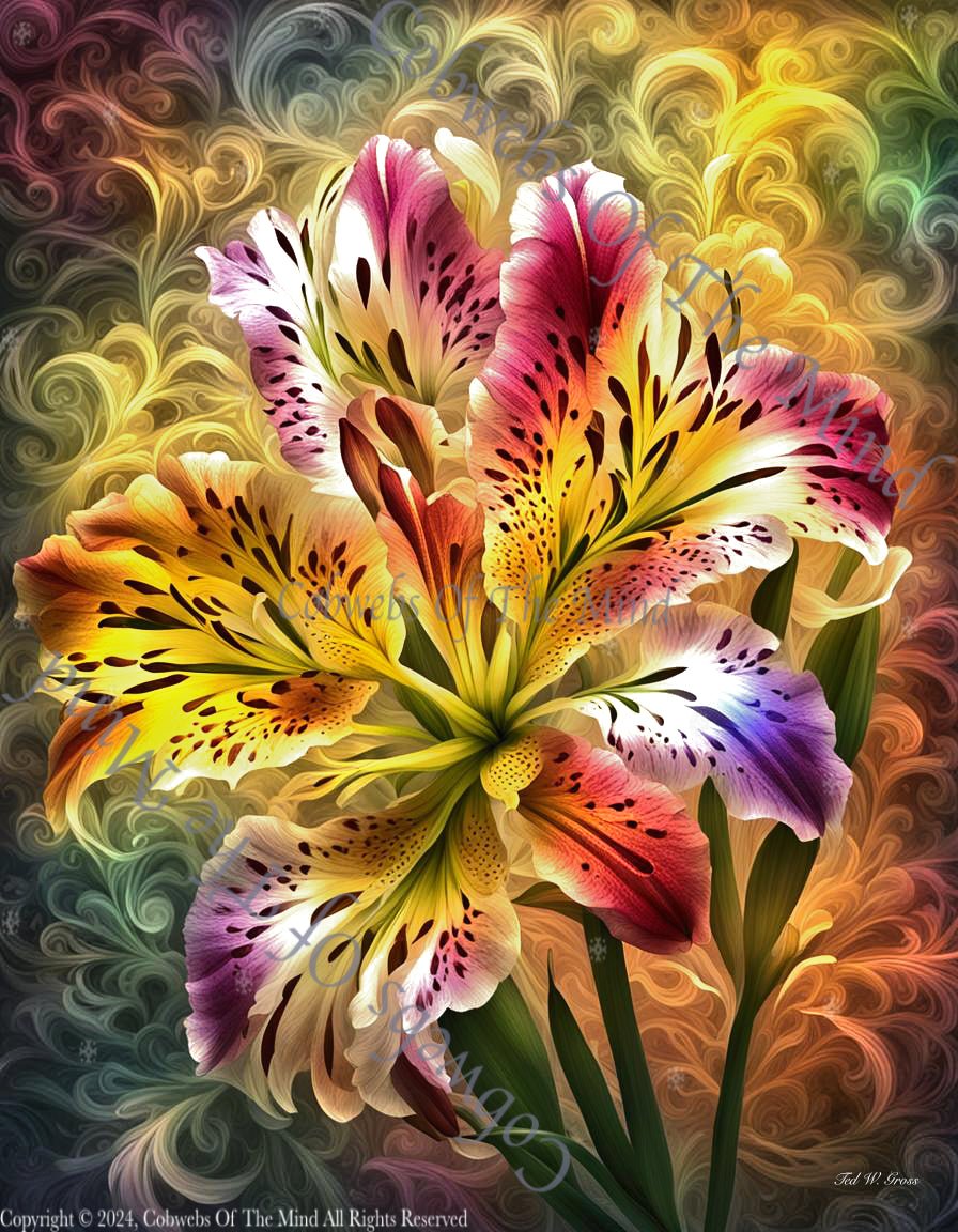 Peruvian Dreams Alstroemeria's Ethereal Dance - Digital Art Art > Digital Art > Cobwebs Of The Mind > Abstract > Digital Compositions