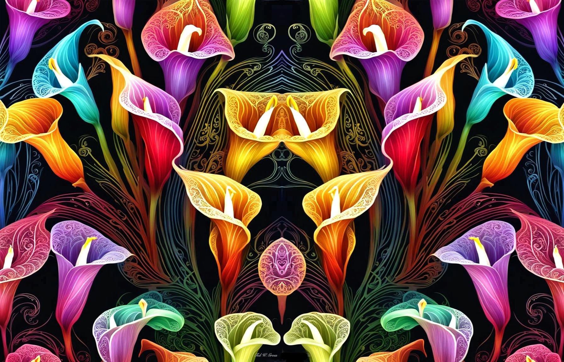 Petal Vortex - Floral & Filigree Digital Art Art > Digital Art > Cobwebs Of The Mind > Abstract > Digital Compositions