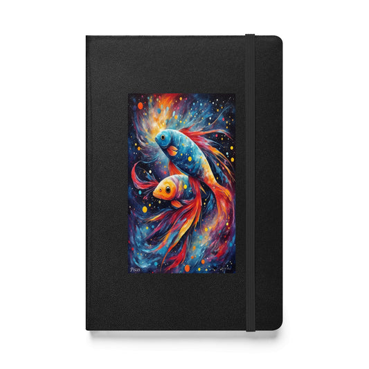 Pisces - Elegant Hardcover Journal Notebook Journals printful journals zodiac Journals Black