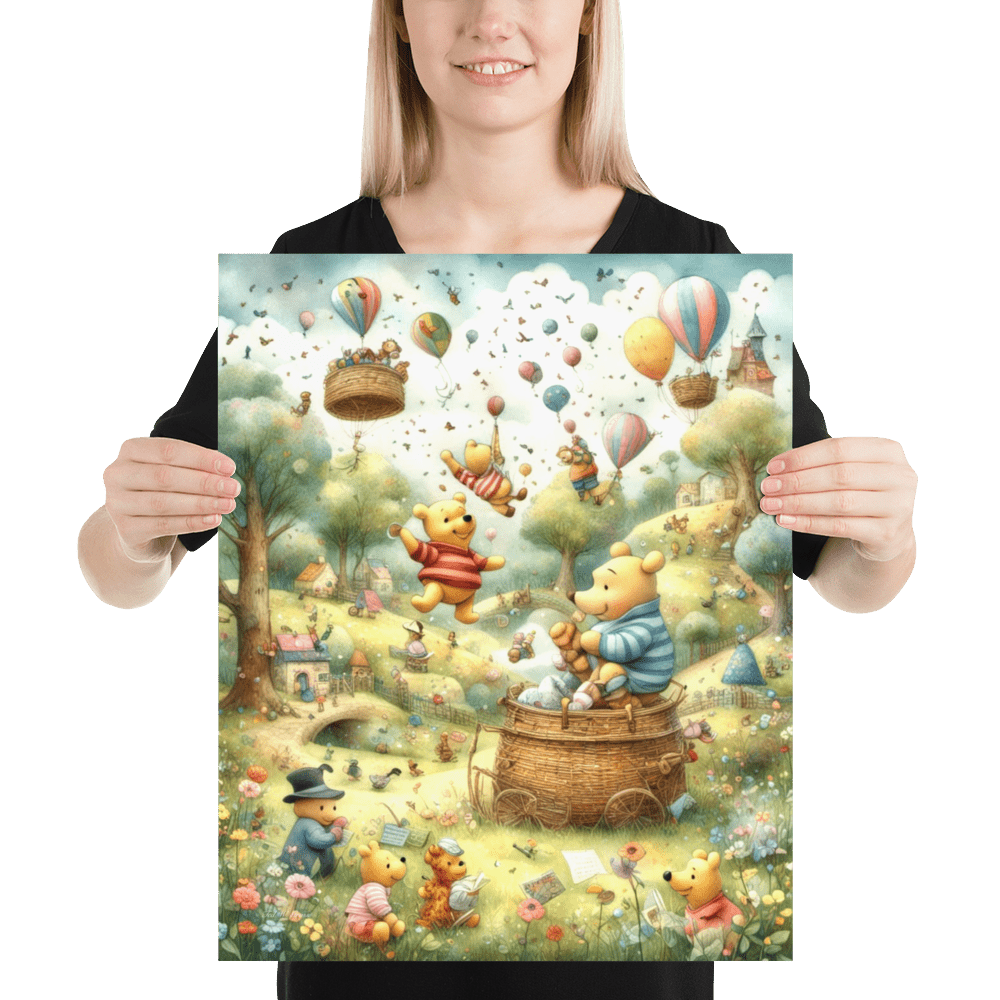 Pooh's Hot Air Balloon Adventure - Enhanced Matte Poster Home & Garden > Decor > Artwork > Posters, Prints, & Visual Artwork