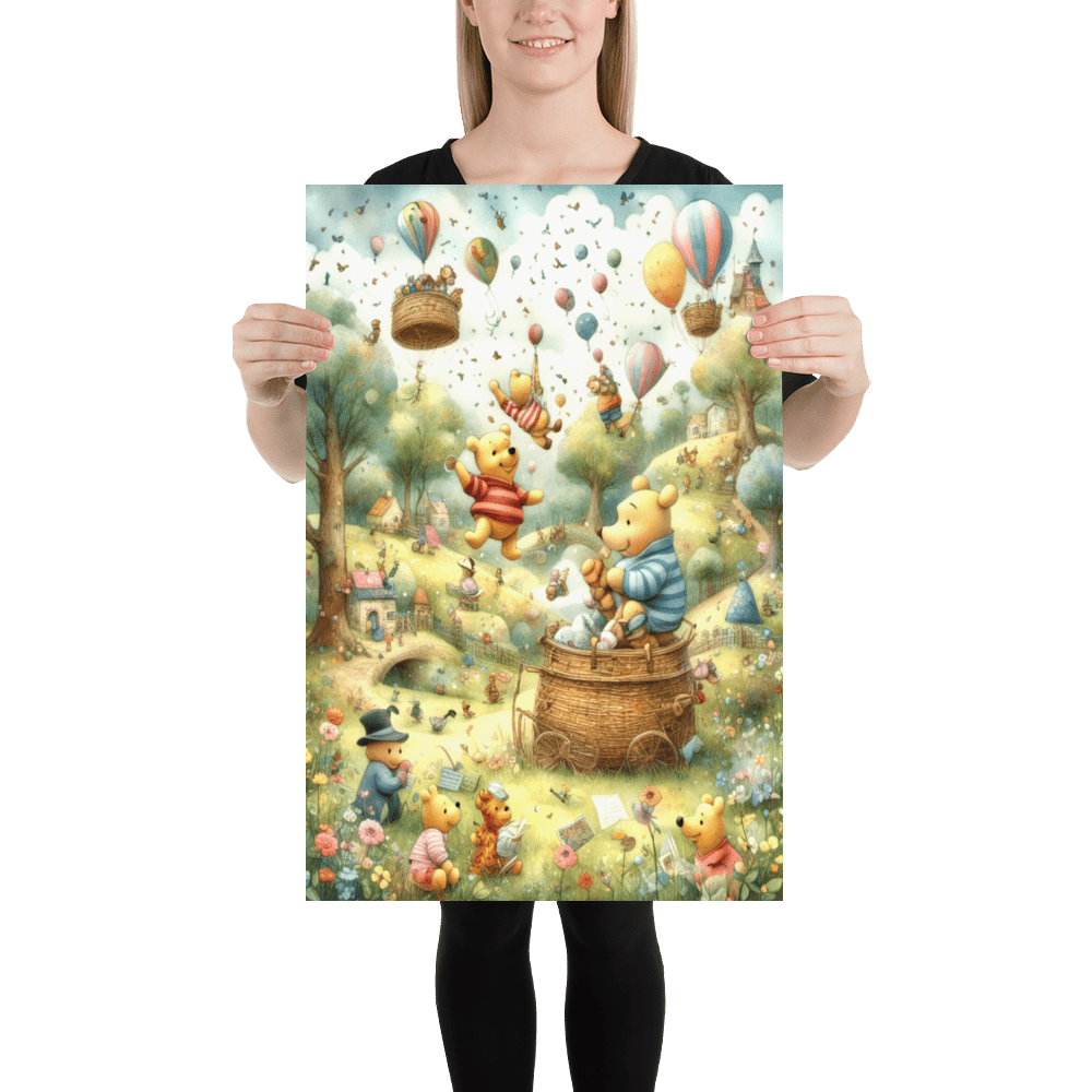 Pooh's Hot Air Balloon Adventure - Enhanced Matte Poster Home & Garden > Decor > Artwork > Posters, Prints, & Visual Artwork