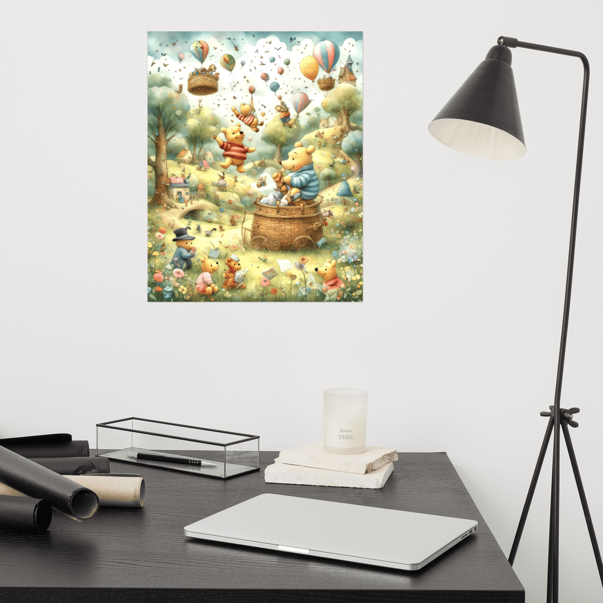 Pooh's Hot Air Balloon Adventure - Enhanced Matte Poster Home & Garden > Decor > Artwork > Posters, Prints, & Visual Artwork