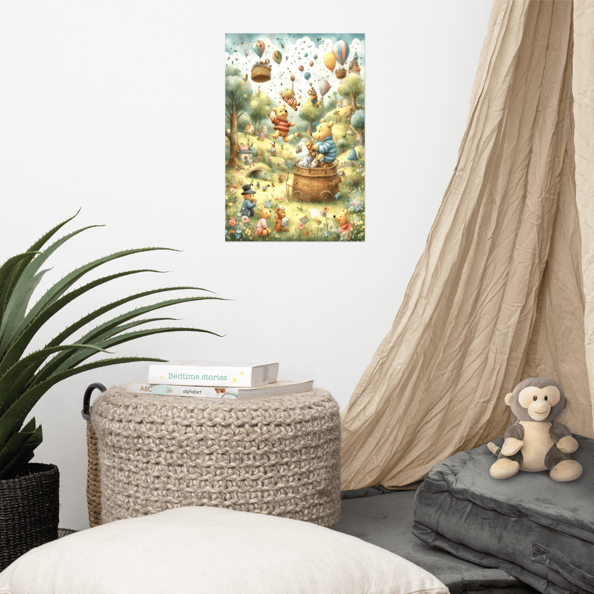 Pooh's Hot Air Balloon Adventure - Enhanced Matte Poster Home & Garden > Decor > Artwork > Posters, Prints, & Visual Artwork