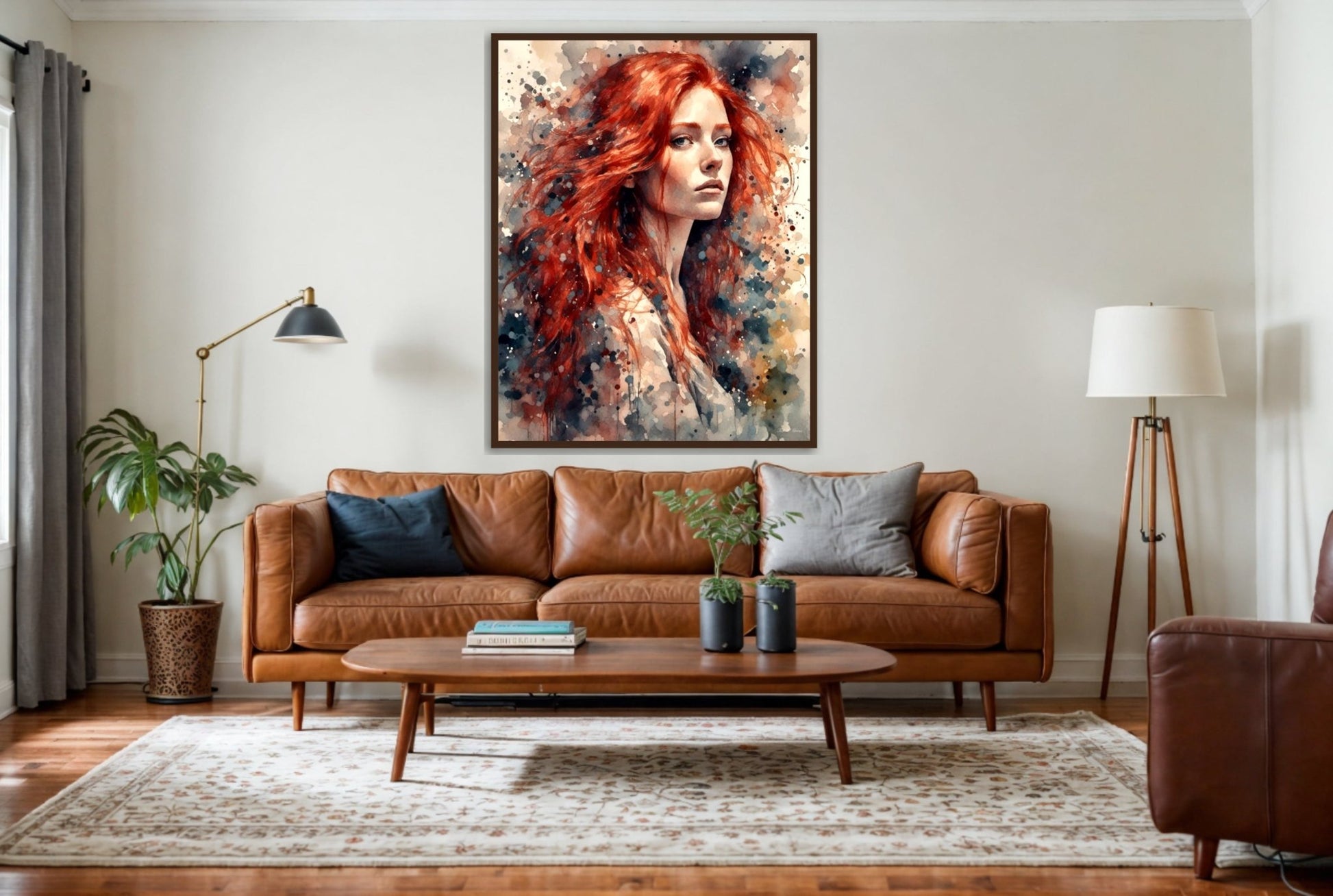 Portraits In Blonde, Black, Red: Red - Digital Art - Cobwebs Of The Mind