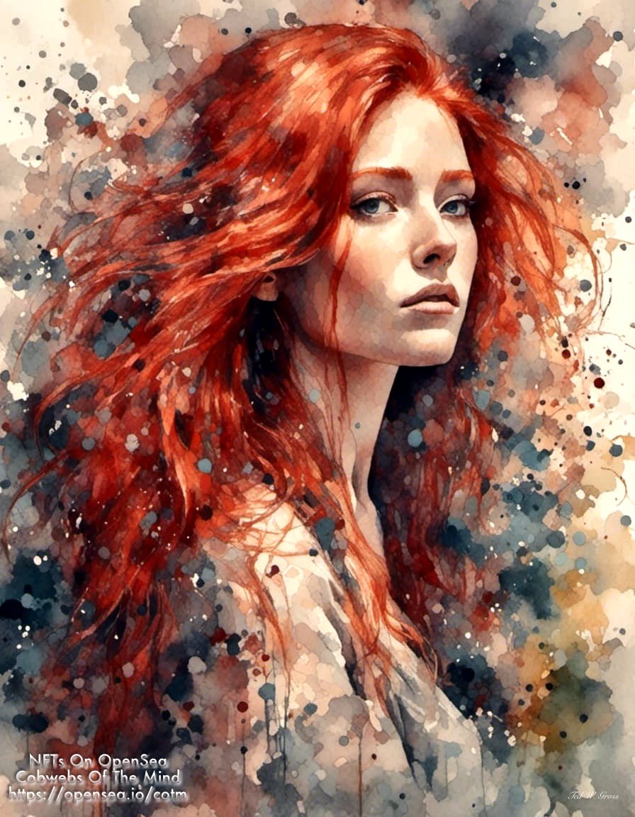 Portraits Of Beauty, Red Hair - OpenSea NFT Limited Edition Art > Digital Art > Cobwebs Of The Mind > Abstract > Digital Compositions