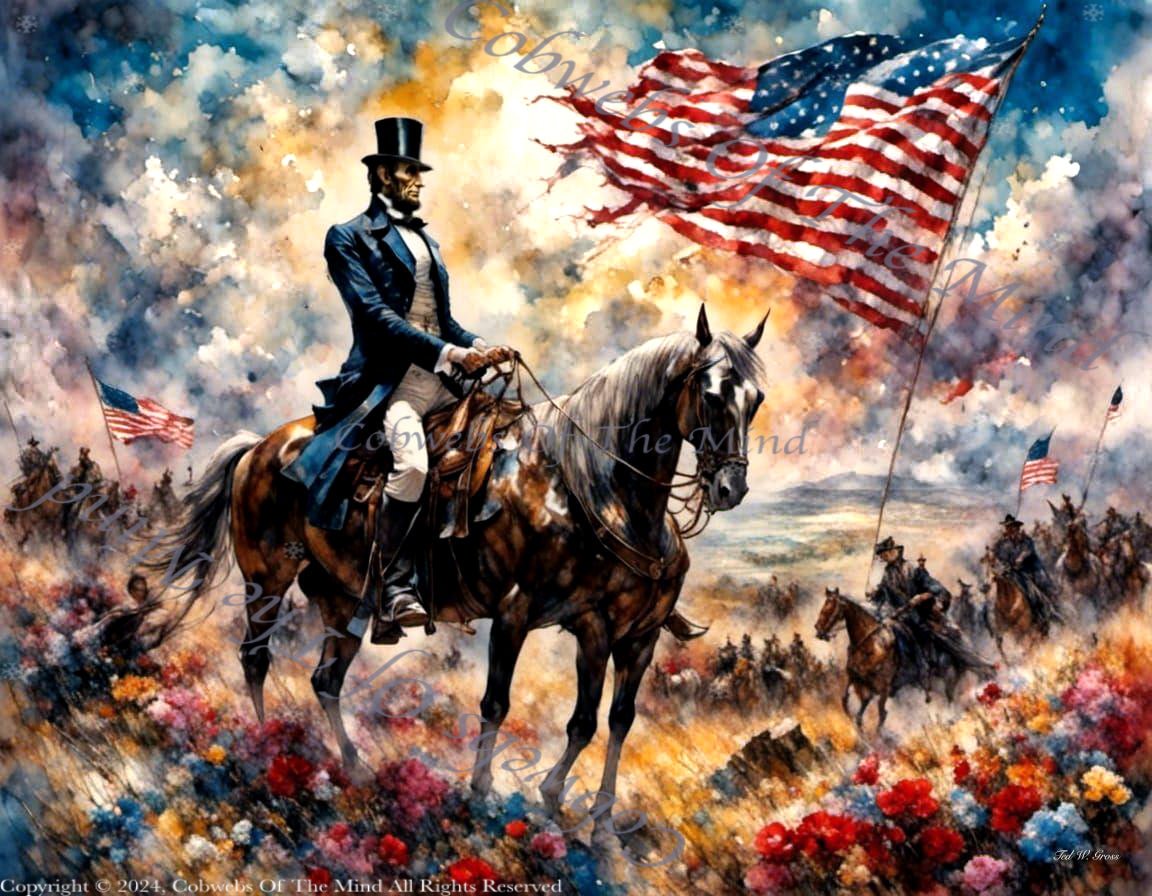 Preserving the Union, Lincoln's Fateful Ride - Digital Art Art > Digital Art > Cobwebs Of The Mind > Abstract > Digital Compositions