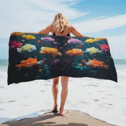 Aqua Flourish - 30*60 Bath & Beach Towel