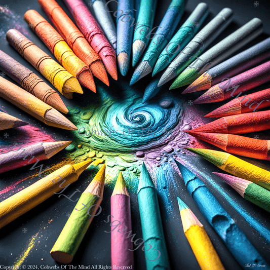 Prismatic Pencil Pinwheel - Digital Art Art > Digital Art > Cobwebs Of The Mind > Abstract > Digital Compositions