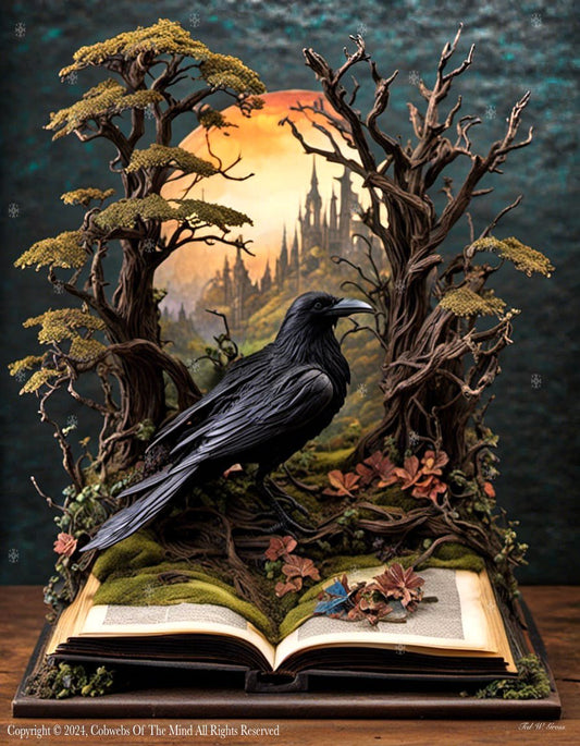 Quoth The Raven, "Nevermore" books classics Edgar Allen Poe literature prose Art > Digital Art > Cobwebs Of The Mind > Abstract > Digital Compositions