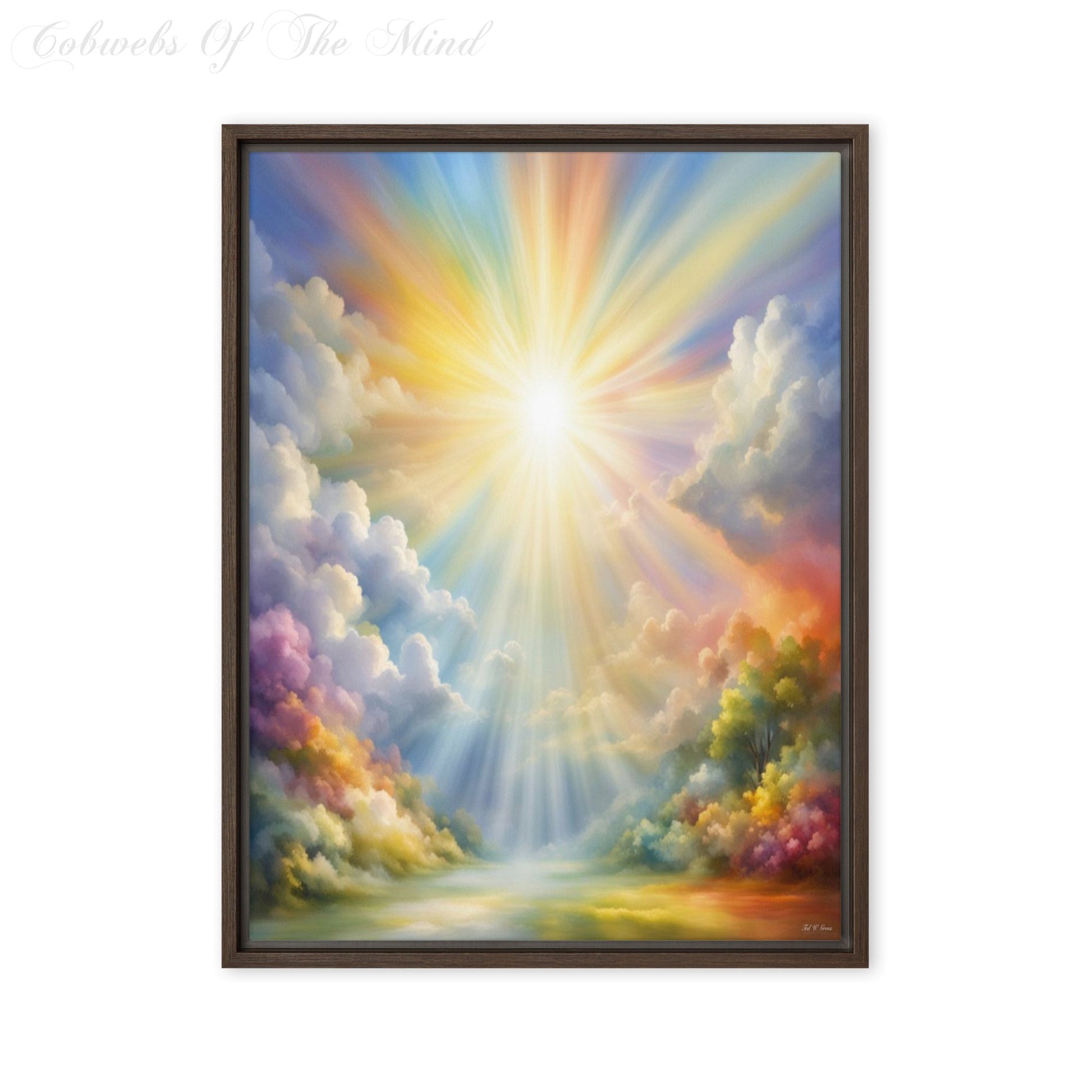 Radiant Nature's Embrace - Framed canvas Art > Digital Art > Cobwebs Of The Mind > Abstract > Digital Compositions