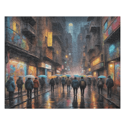 Rainy Neon Nights - 520 Pcs. Jigsaw Puzzle Puzzles