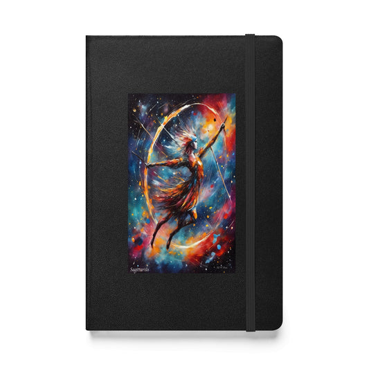 Sagittarius - Elegant Hardcover Journal Notebook Cobwebs Of The Mind Journals printful journals zodiac Journals Black