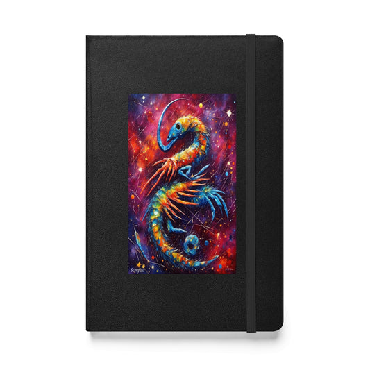Scorpio - Elegant Hardcover Journal Notebook Cobwebs Of The Mind printful journals zodiac Journals Black