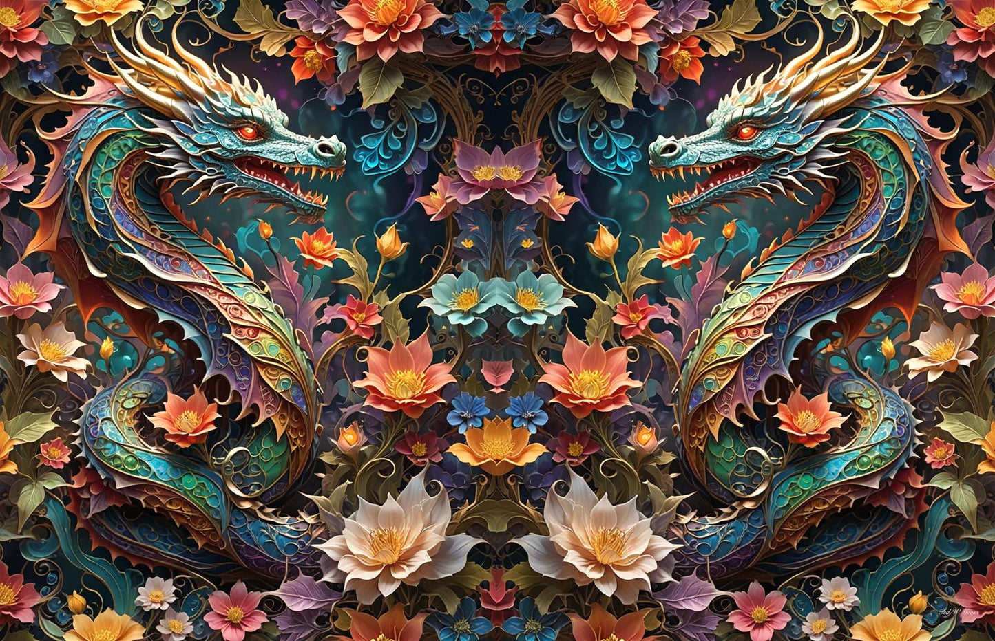 Sea Dragon - Floral & Filigree Digital Art Art > Digital Art > Cobwebs Of The Mind > Abstract > Digital Compositions
