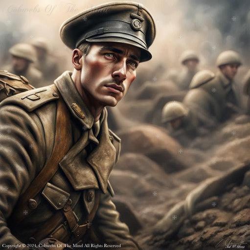 Soldier Arriving In The Trenches In World War I chaos soldiers war Digital Art