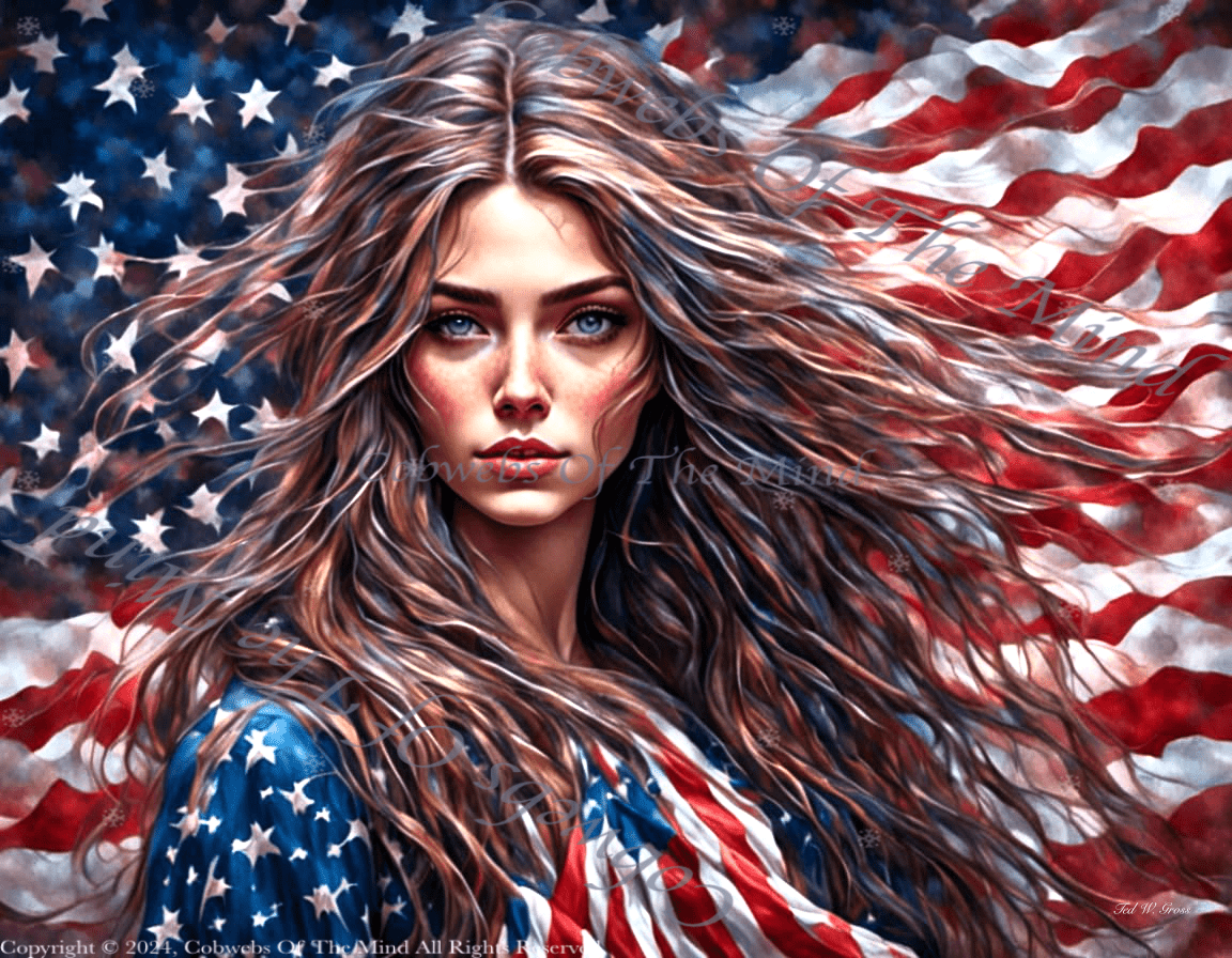 Star-Spangled Soul, The Face of Liberty - Digital Art Art > Digital Art > Cobwebs Of The Mind > Abstract > Digital Compositions