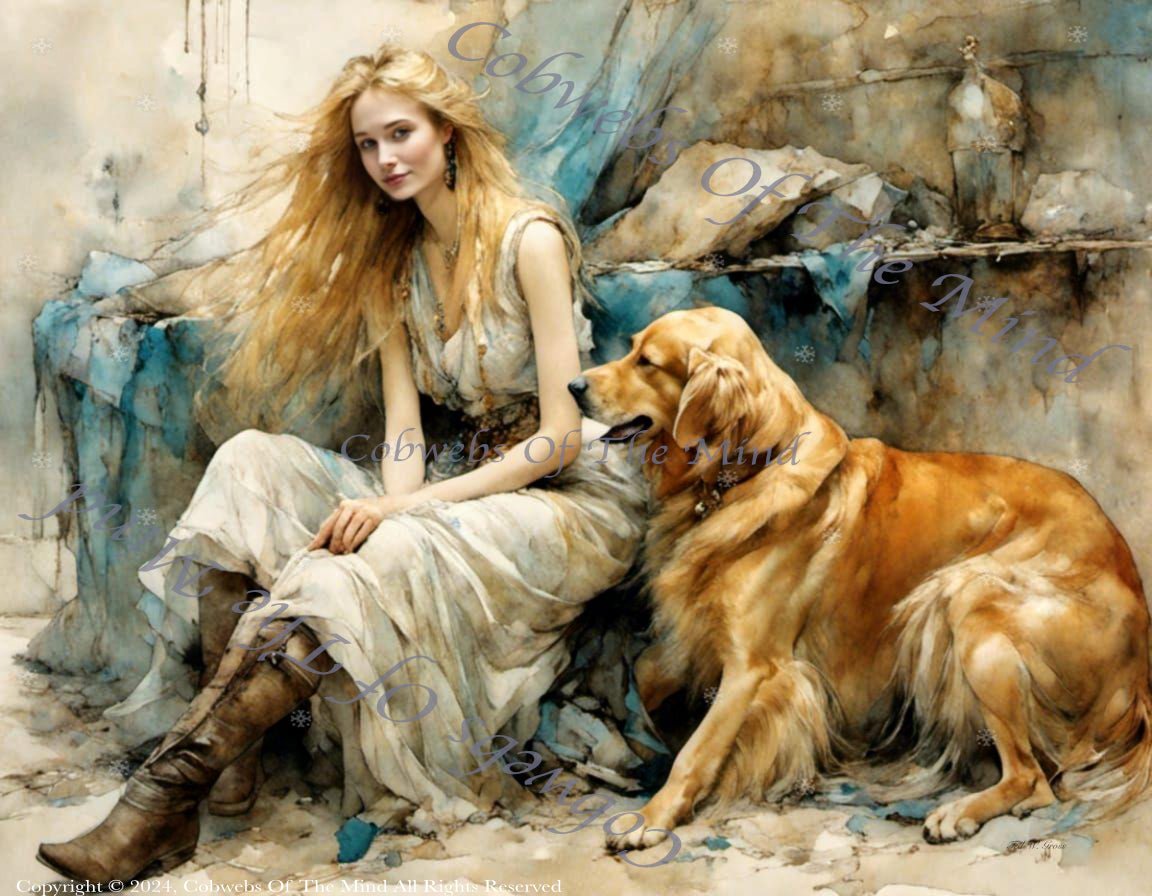 The Bohemian and Her Loyal Friend - Digital Art Art > Digital Art > Cobwebs Of The Mind > Abstract > Digital Compositions