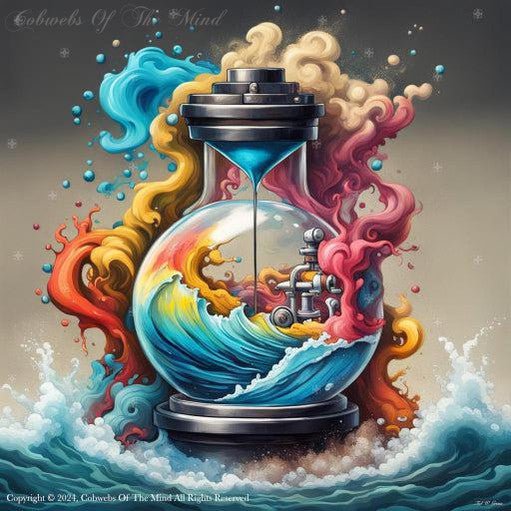 The Colorful Waters Of Flowing Time Pumping Time Backwards color fantasy time vibrant Digital Art