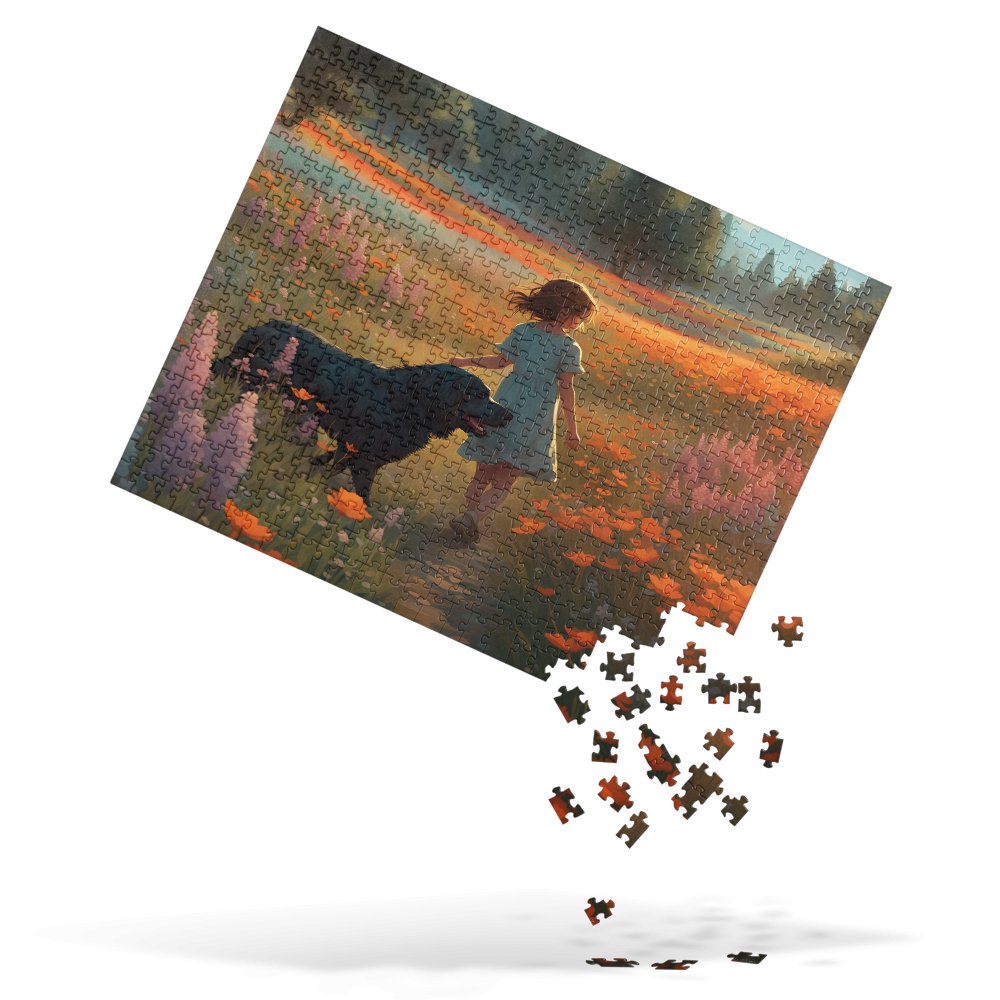 The Intricate Relationship Between A Child And Her Puppy - 520 pcs. Jigsaw puzzle - US Only! Puzzles