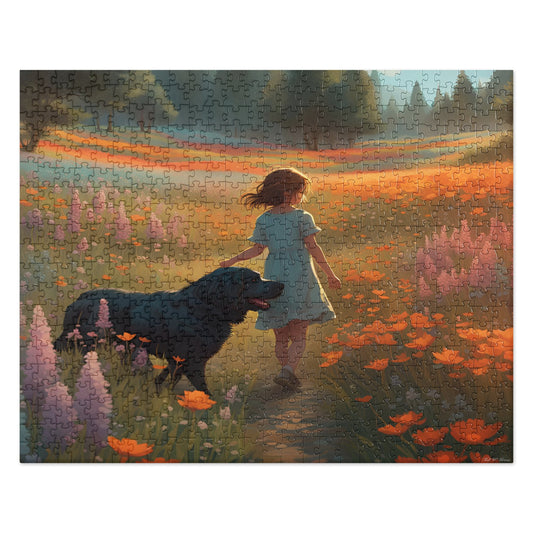 The Intricate Relationship Between A Child And Her Puppy - 520 pcs. Jigsaw puzzle - US Only! Cobwebs Of The Mind jigsaw Printful DA puzzles Puzzles Default Title