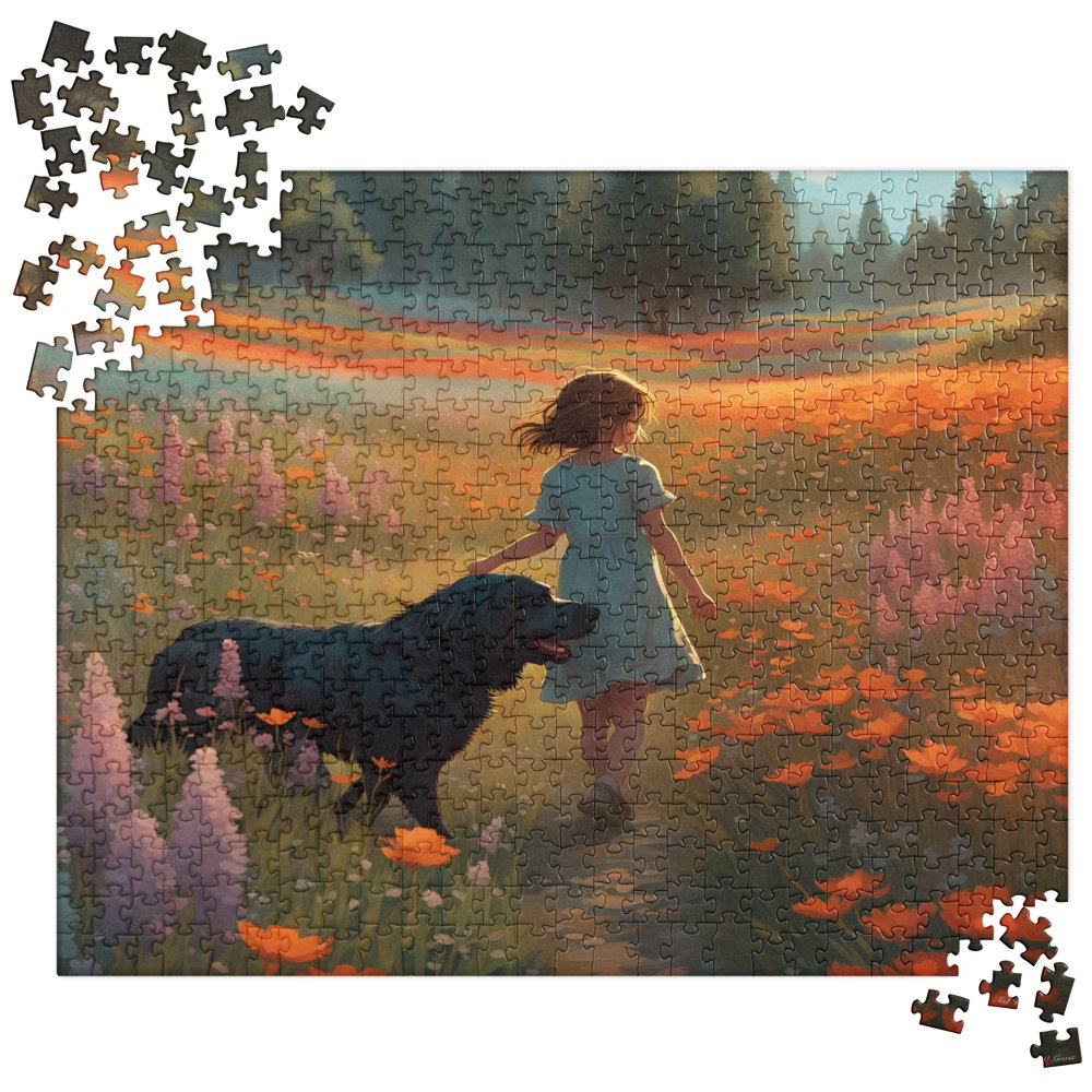 The Intricate Relationship Between A Child And Her Puppy - 520 pcs. Jigsaw puzzle - US Only! Puzzles