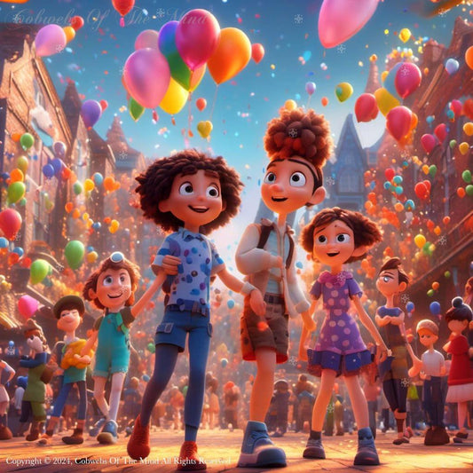 The Joy Of Childhood beauty child children city color fantasy illustration joy lake Pixar vibrant Digital Art