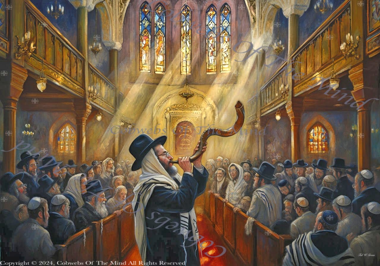 The Shofar's Song, A Tapestry of Devotion - Digital Art Art > Digital Art > Cobwebs Of The Mind > Abstract > Digital Compositions